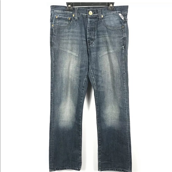 Jack & Jones Jeans Straight Leg Blue Distressed